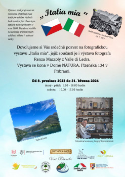 Pozvánka na výstavu "Italia mia"